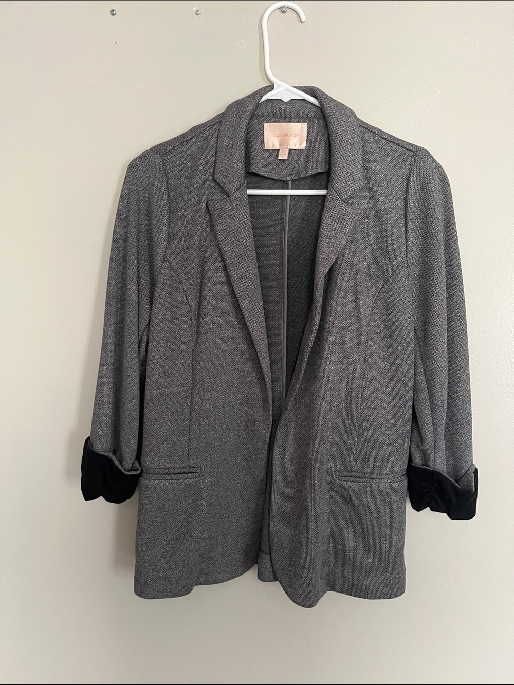 Gray Open-Front Women's Blazer Jacket